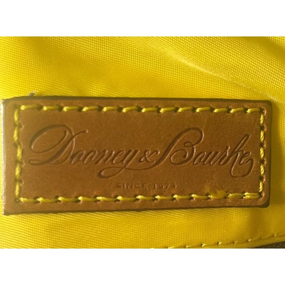 Dooney & Bourke Dillon Blue Nylon Hobo Bag Brown Leather Duck Logo Purse⁠